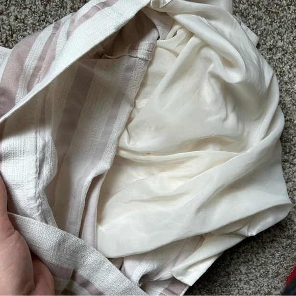 J. Crew Cream Pink Striped Cap Sleeve Mini Dress Formal Size 8 - Picture 5 of 9